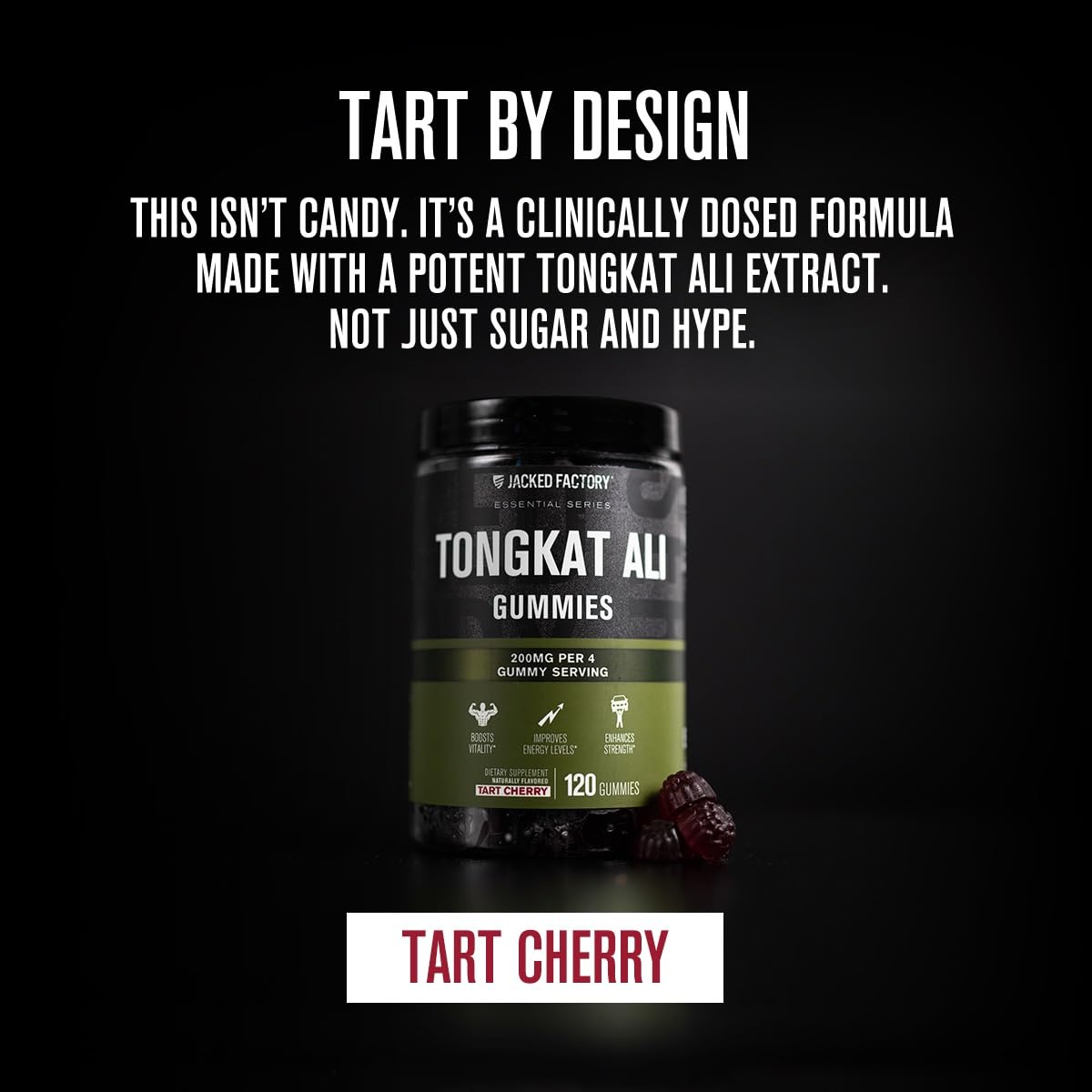 Jacked Factory Tongkat Ali Gummies – étiquettes lisibles et qualité des ingrédients.