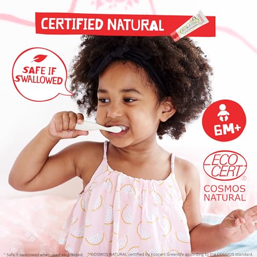 Pack dentifrice enfant Jack N' Jill banane, pratique et économique.