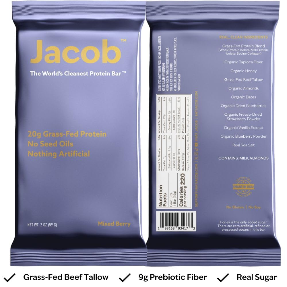 Barre Jacob ouverte, texture agréable et apport en protéines pour l'effort.