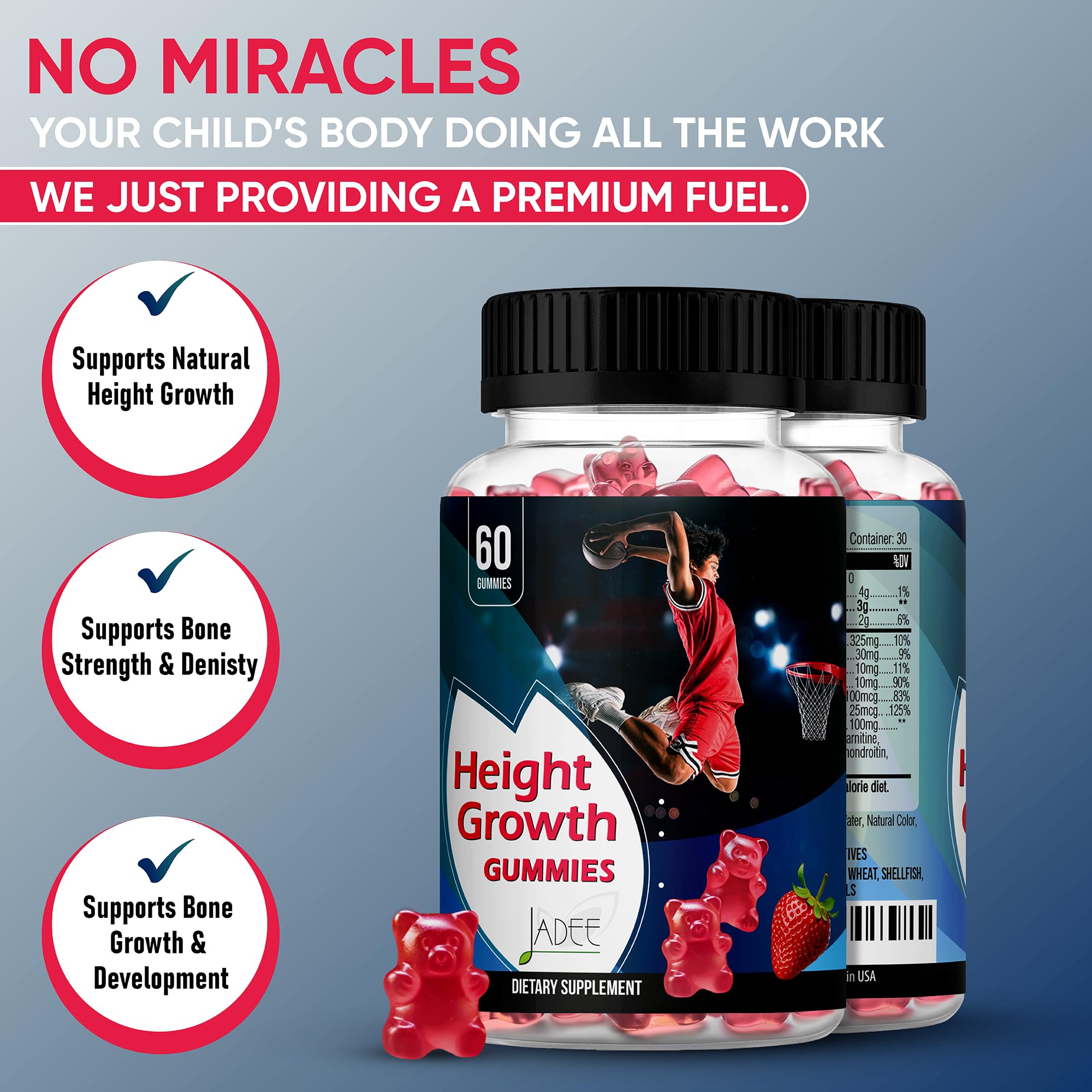 Jadee Gomme L-Arginine : énergie et performance sportive adaptée.