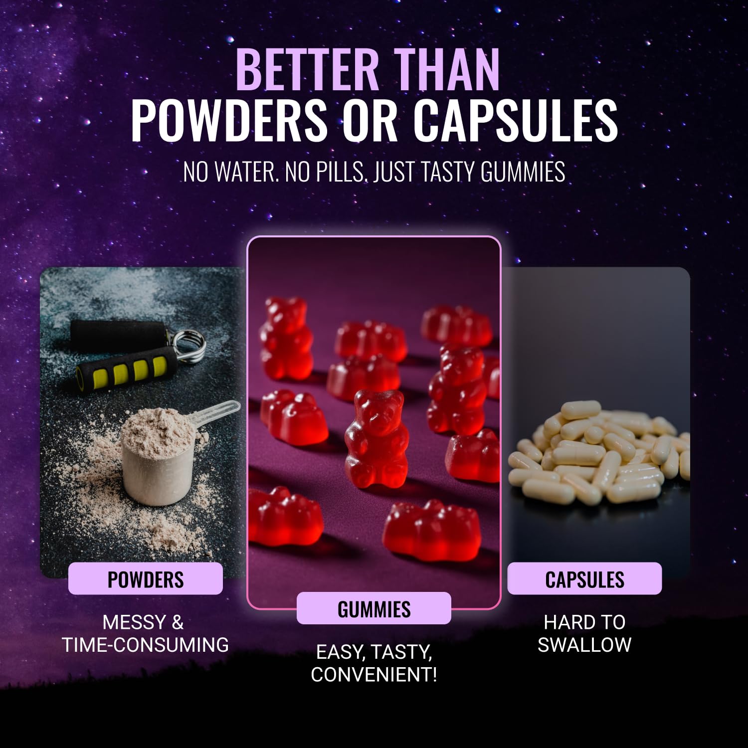Gommes JAENFW magnésium glycinate et vitamines D3/B6, support potentiel du métabolisme.