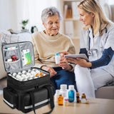 Sac medicaments noir Jaffzora, ideal pour rangement domestique et voyage.