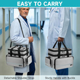 Jaffzora sac de voyage médical, poche zippée et bandoulière amovible pour déplacement.