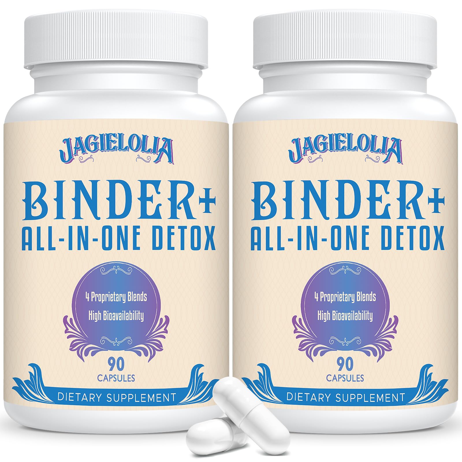 Jagielolia Detox Binder – bouteille sur étiquette, soutien potentiel à une routine detox équilibrée