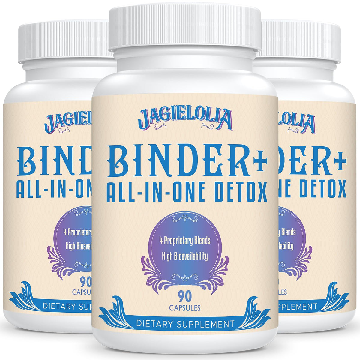 Jagielolia Detox Binder — bouteille de 270 capsules, soutien foie et intestin