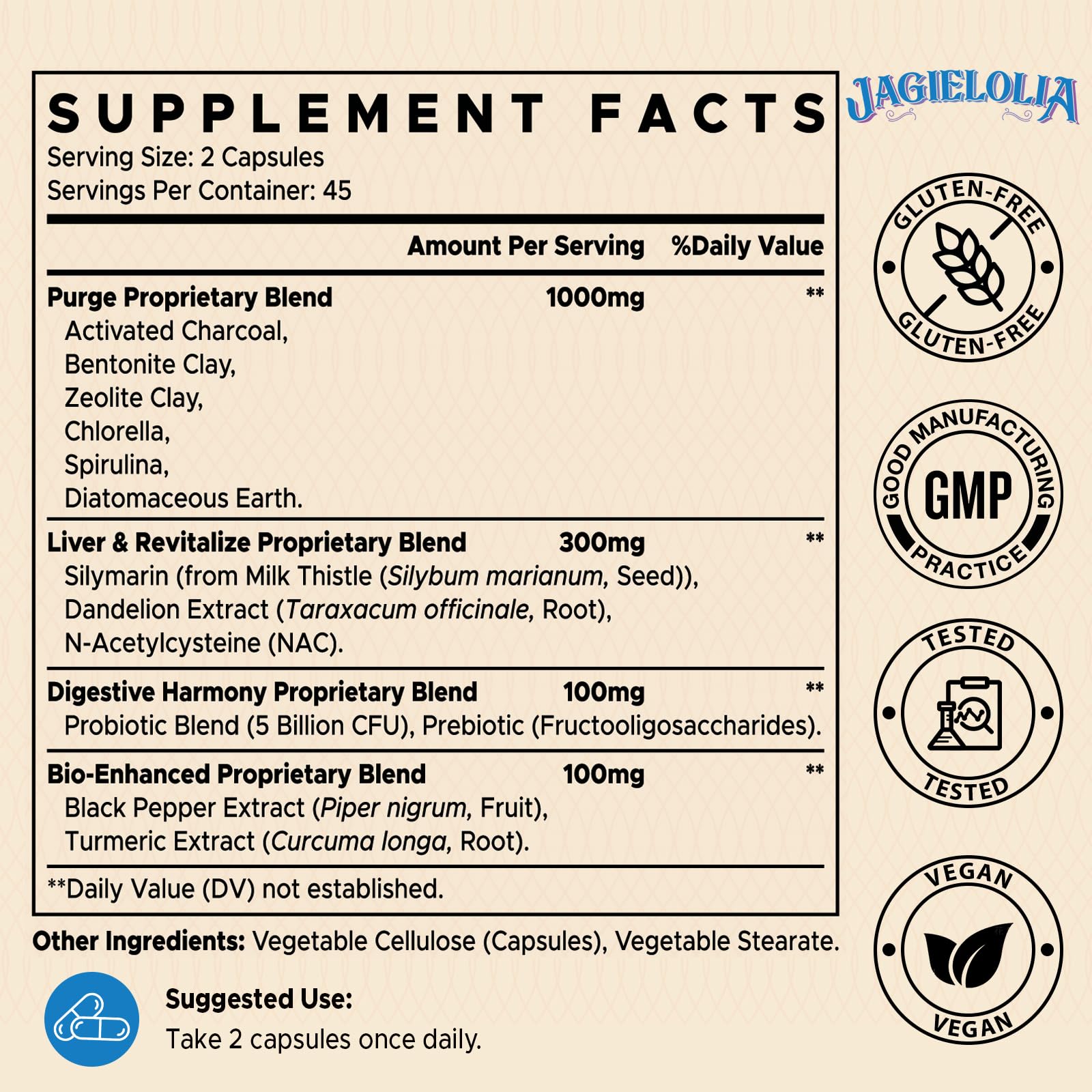 Jagielolia Detox Binder — emballage visuel, routine detox naturelle