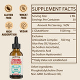 Gouttes Jagielolia liposomal glutathione liquide – dose quotidienne facile à intégrer dans l'eau.
