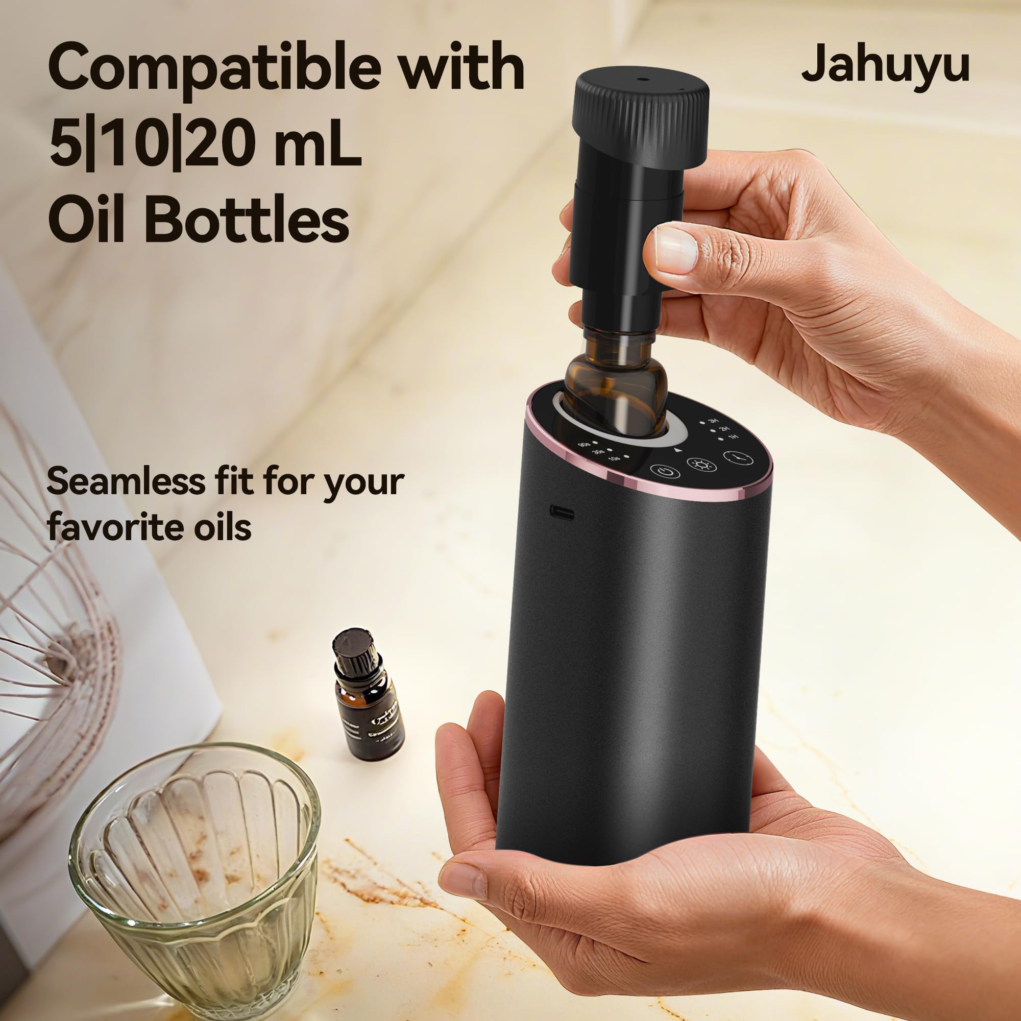 JAHUYU diffuseur sans eau sur bureau, ambiance agréable et continue.