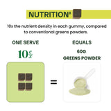 Ingrédients Jaje Health 10ex Supergreens Gummies: mélange de superaliments et probiotiques.