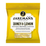 Pastilles Jakeman's miel-citon-menthol, dos du paquet, utilisation pratique et portabilité