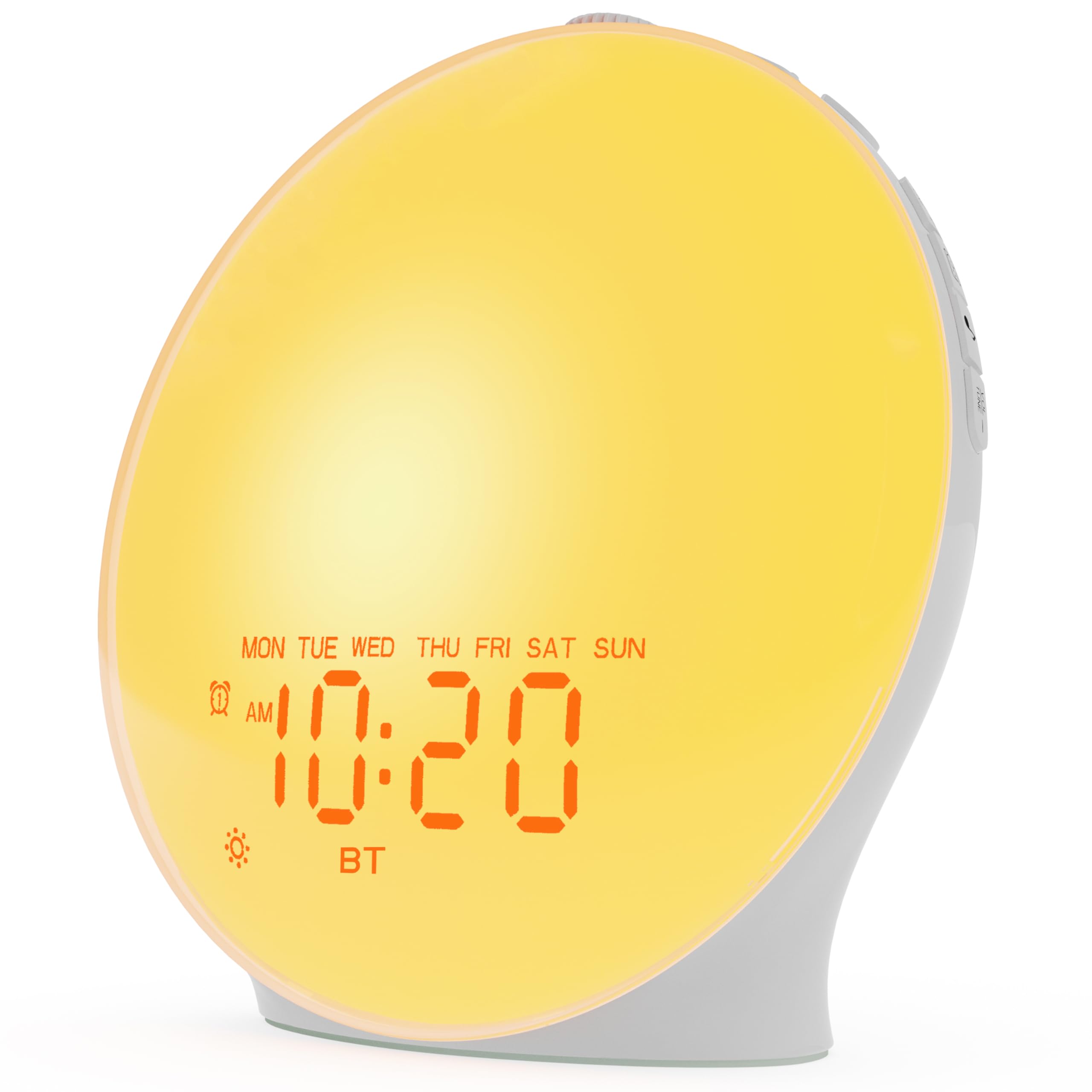 Réveil lumineux JALL en mode lever de soleil, éveil progressif et naturel.