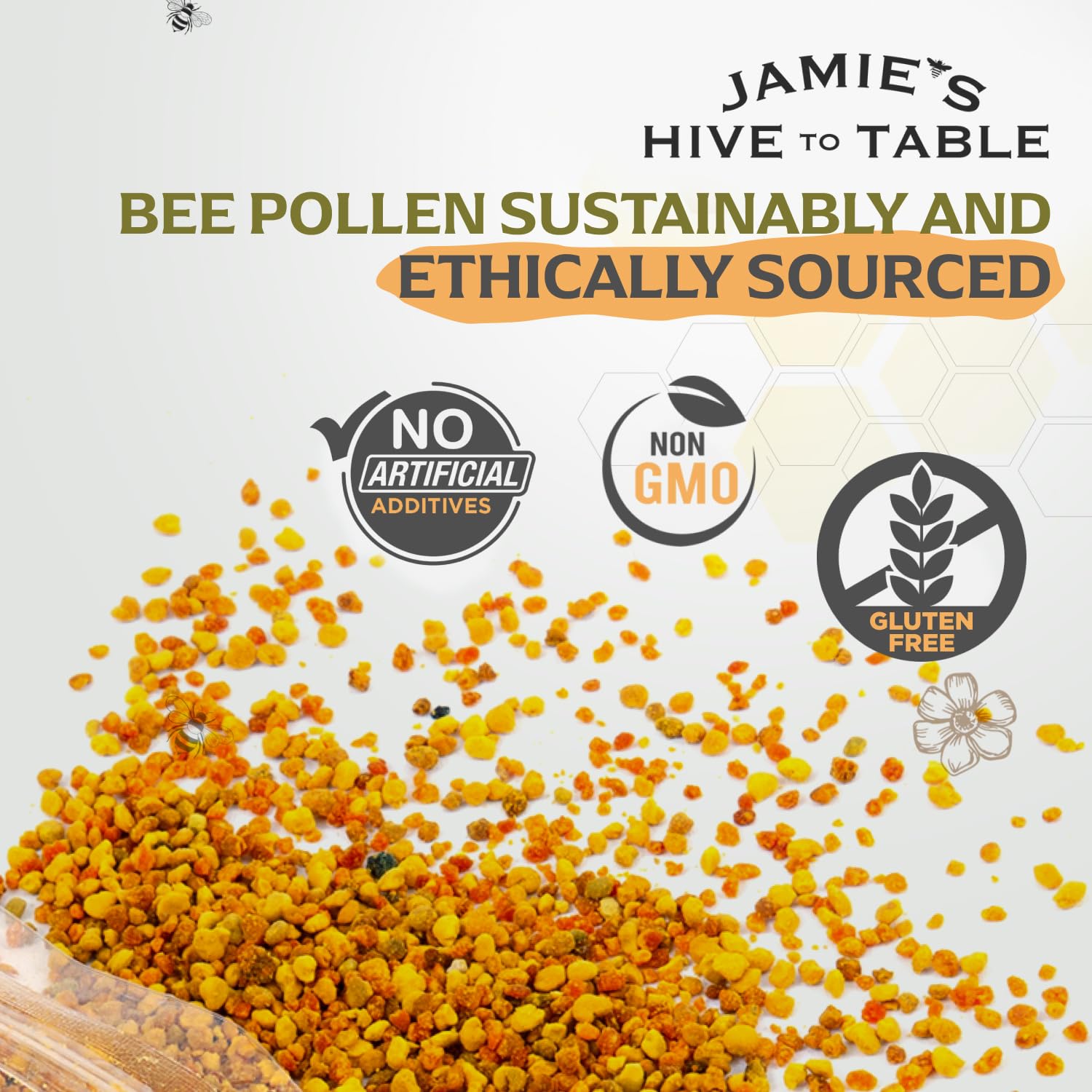 Jamie’s Hive to Table pollen récolté de manière éthique et respectueux de l’environnement