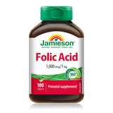 Bouteille Jamieson Acide Folique, présentation pratique pour la préconception.