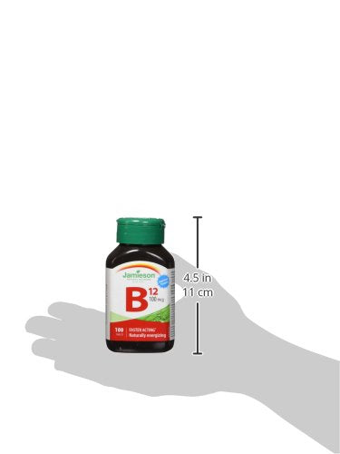 Jamieson B12 methylcobalamin prise quotidienne avec repas, pratique et portable.