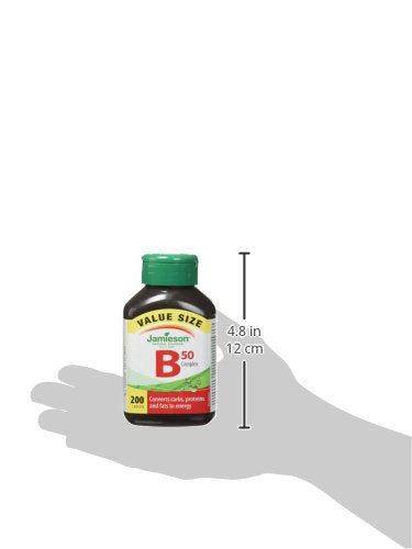 Jamieson B50 Complex, tableau des ingrédients essentiels des vitamines B.