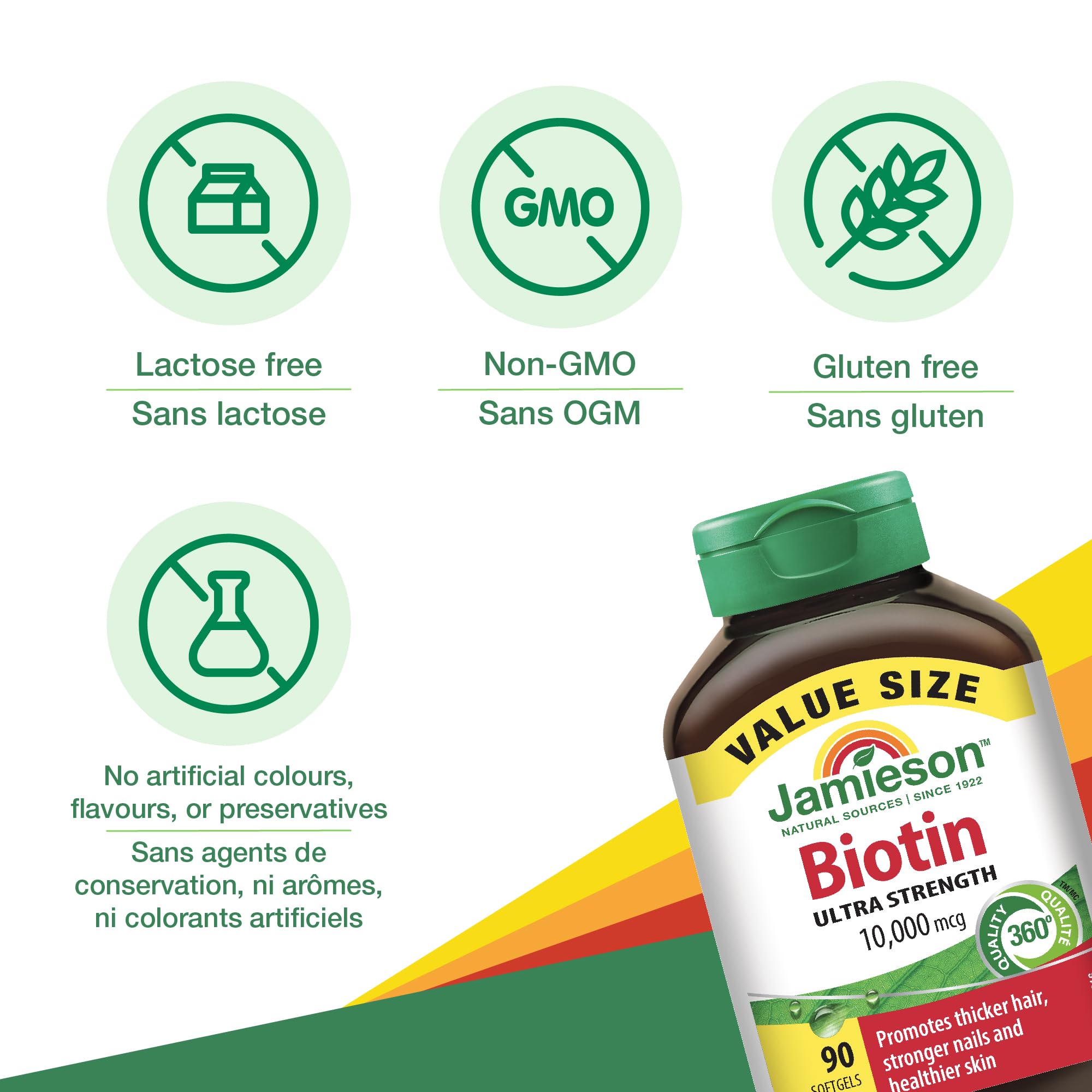 Biotine Jamieson 10 000 mcg, usage quotidien & facilité d’intégration à la routine