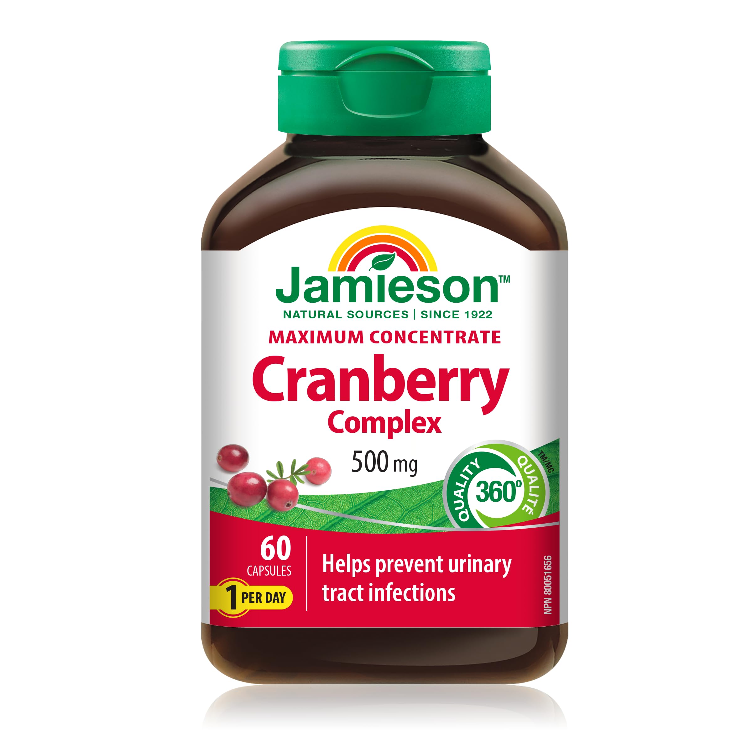 Jamieson Cranberry Complex – bouteille avec capsules faciles à prendre.