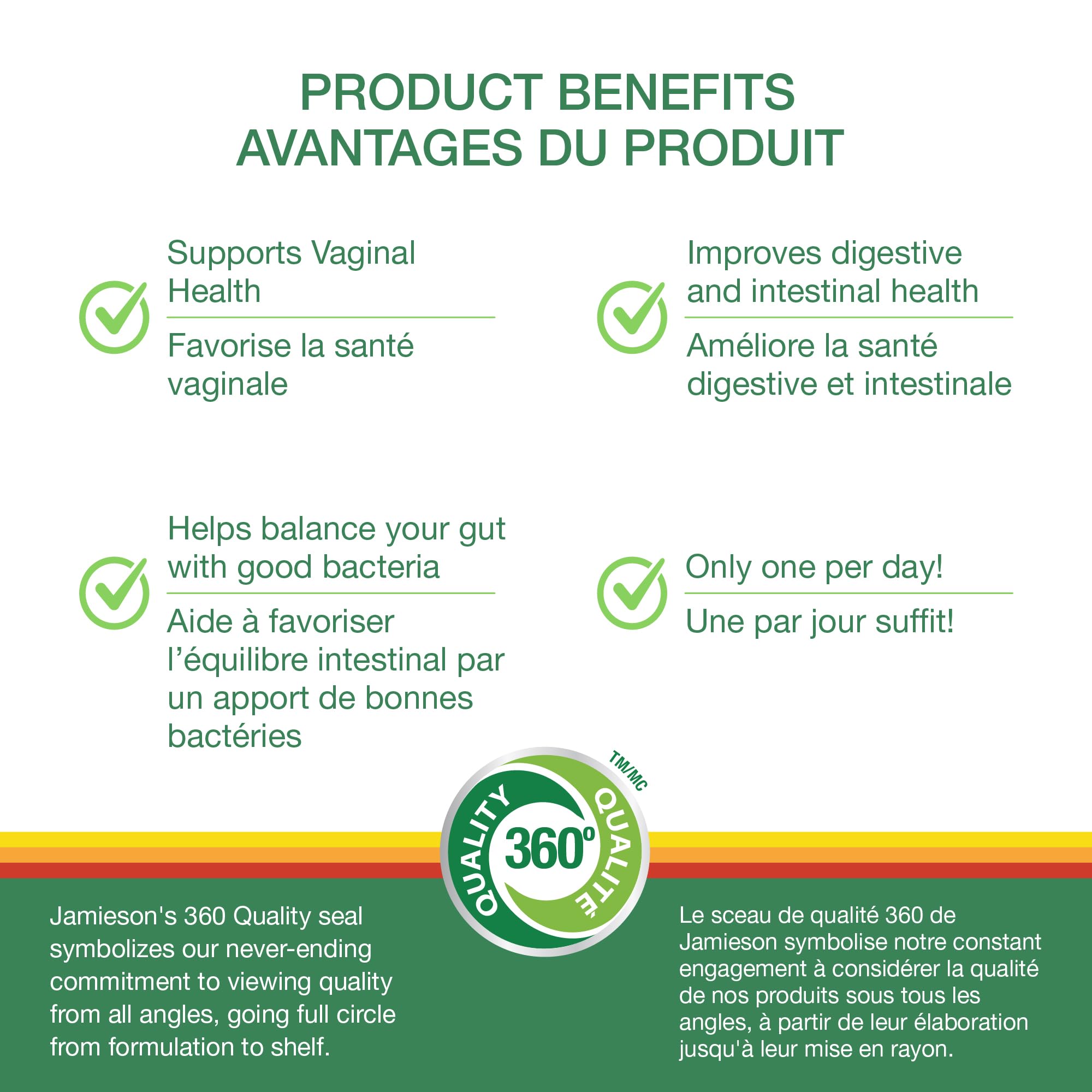 Jamieson Probiotiques Complexe pour Femmes – emballage idéal pour les voyages.