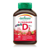 Tablettes à mâcher fraise Jamieson pour enfants, stimulateur potentiel de croissance osseuse et immunité.