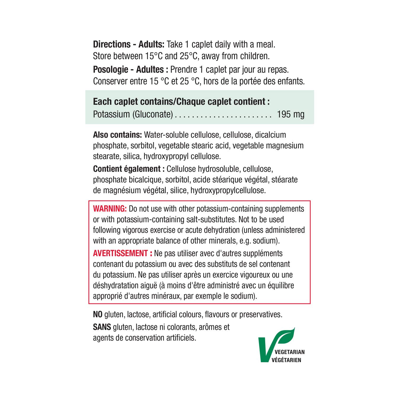 Jamieson Laboratoires Potassium 195 mg capsules dans la boîte - dosage quotidien facile.