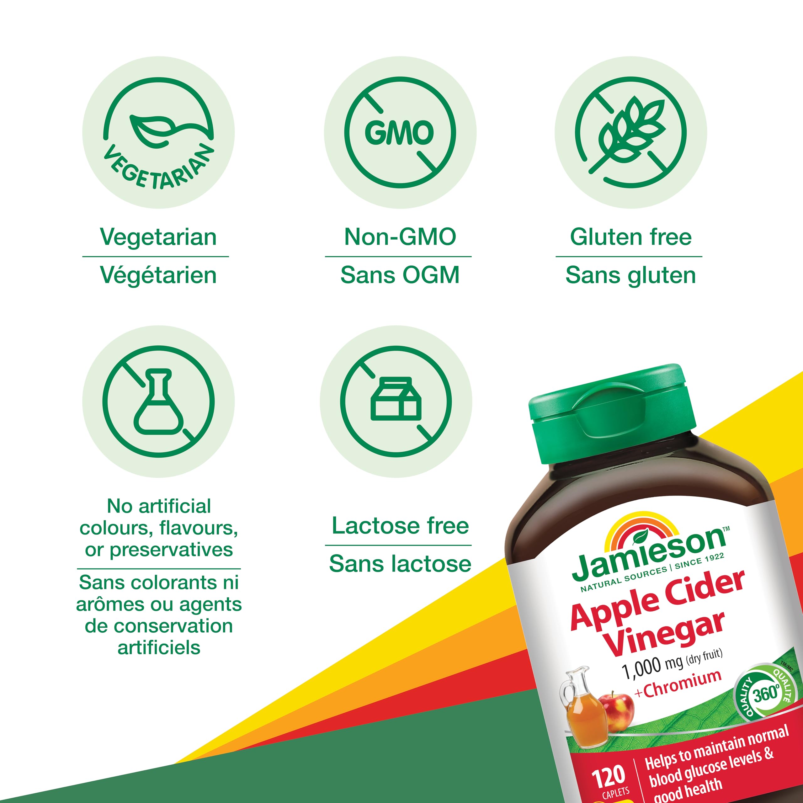 Gros plan sur les comprimés Jamieson, pratique pour accompagner une alimentation équilibrée.