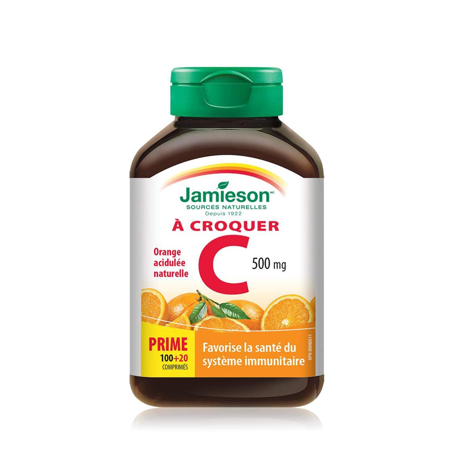 Gomme Jamieson vitamine C sans colorants ni arômes artificiels, plaisir quotidien.