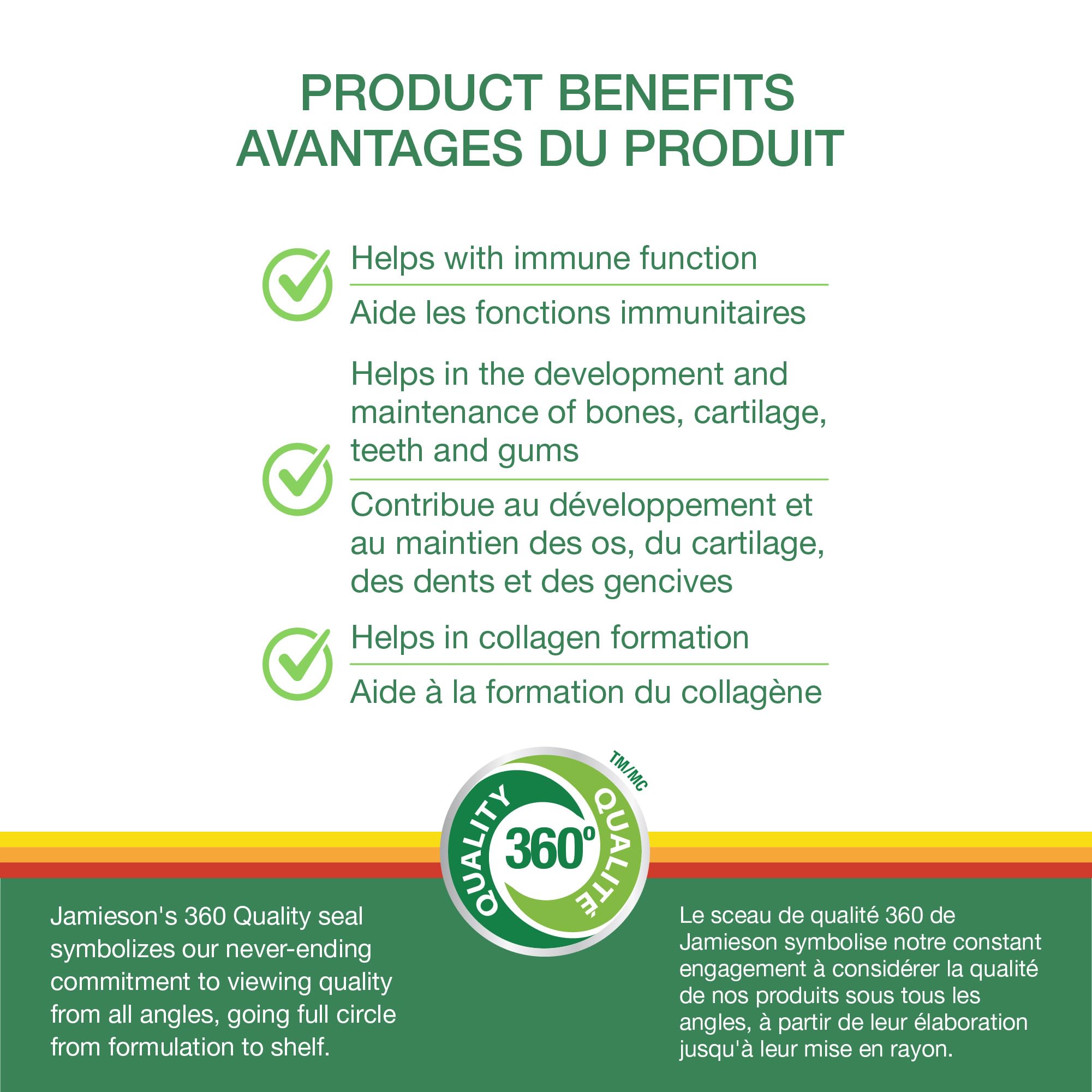 Comprimés masticables adaptés aux enfants, Jamieson Vitamine C Orange 500 mg.