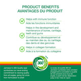Comprimés masticables adaptés aux enfants, Jamieson Vitamine C Orange 500 mg.