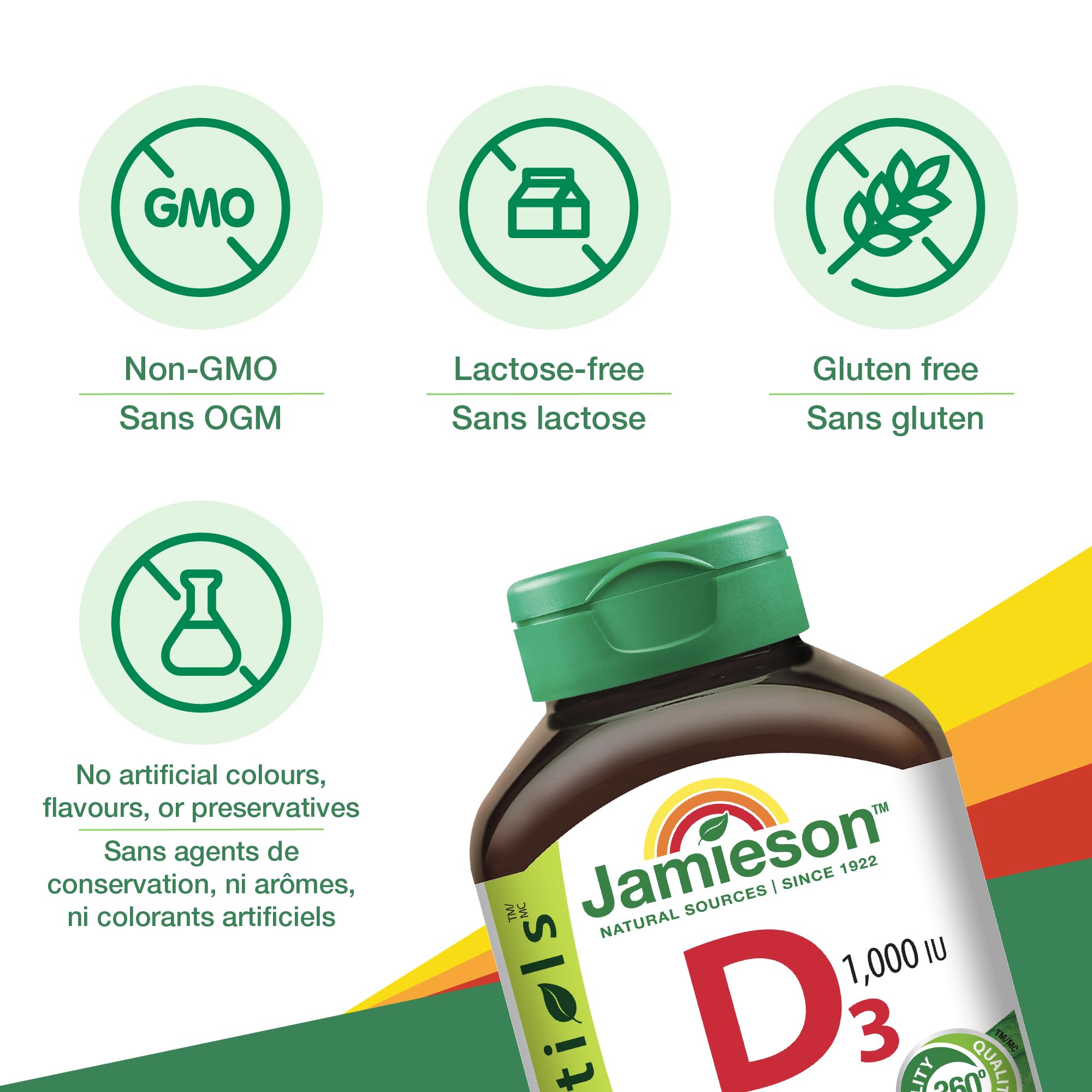 Boite Jamieson Vitamin D3 emballage pratique pour une routine simple.