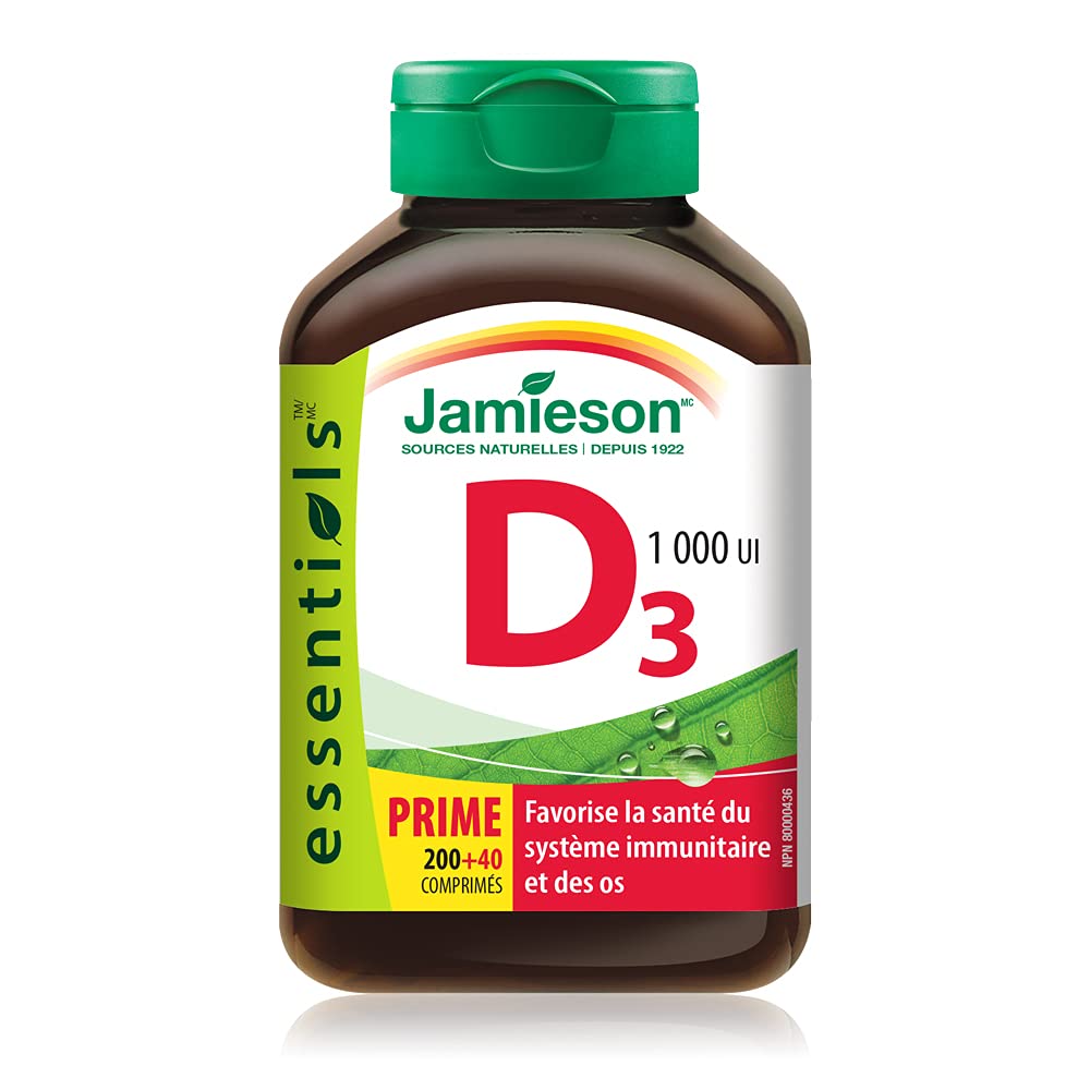 Capsule Jamieson Vitamin D3 journee, facilite l’absorption du calcium.