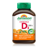 Jamieson D3 gommes orange — bouteille visible, soutien potentiel du système immunitaire.