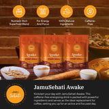 JAMUSEHATI Awake, sachet préparation curcuma, idéale pour latte doré.