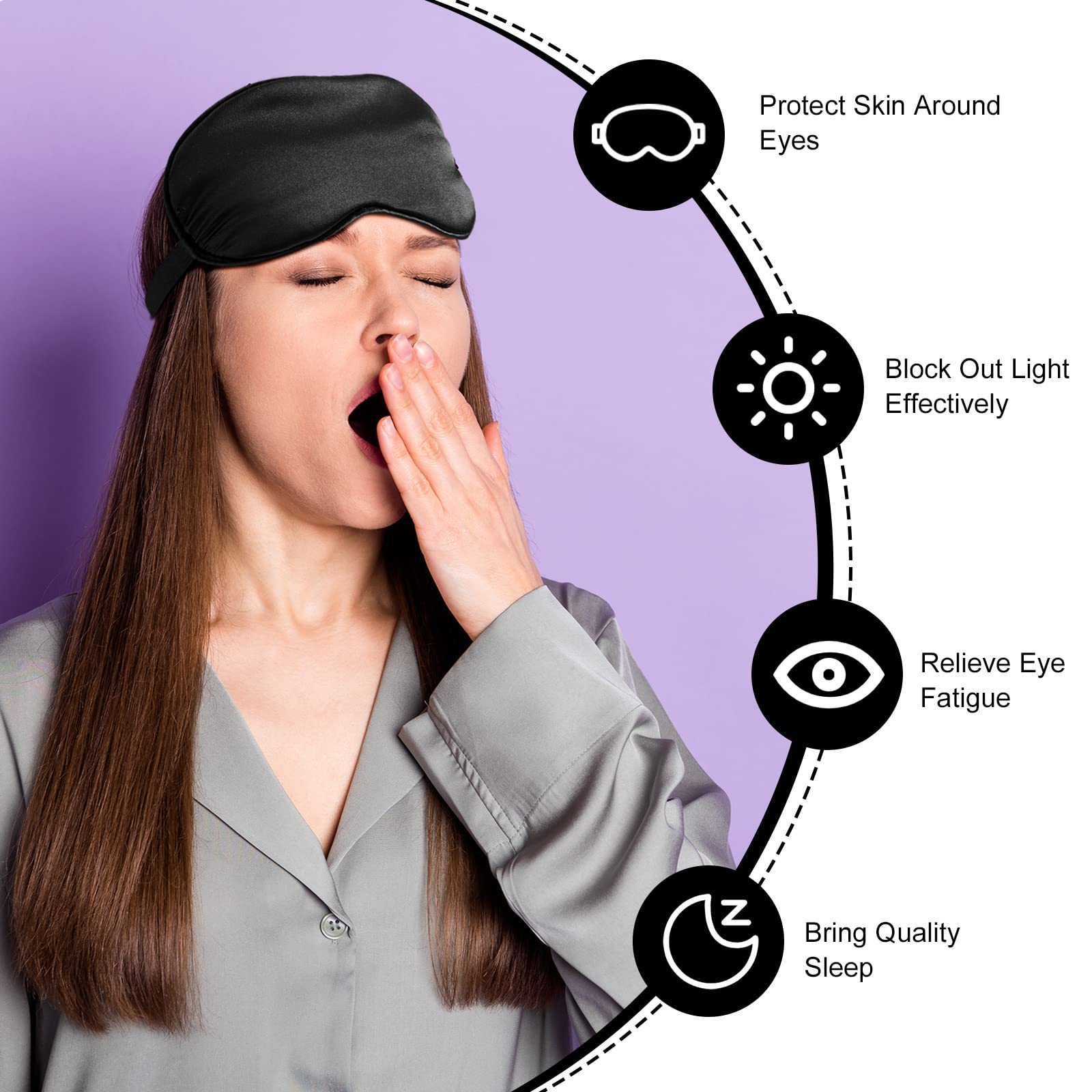 Janmercy masque avec sangle ajustable, ajustement personnalisé sans gêner les cheveux.