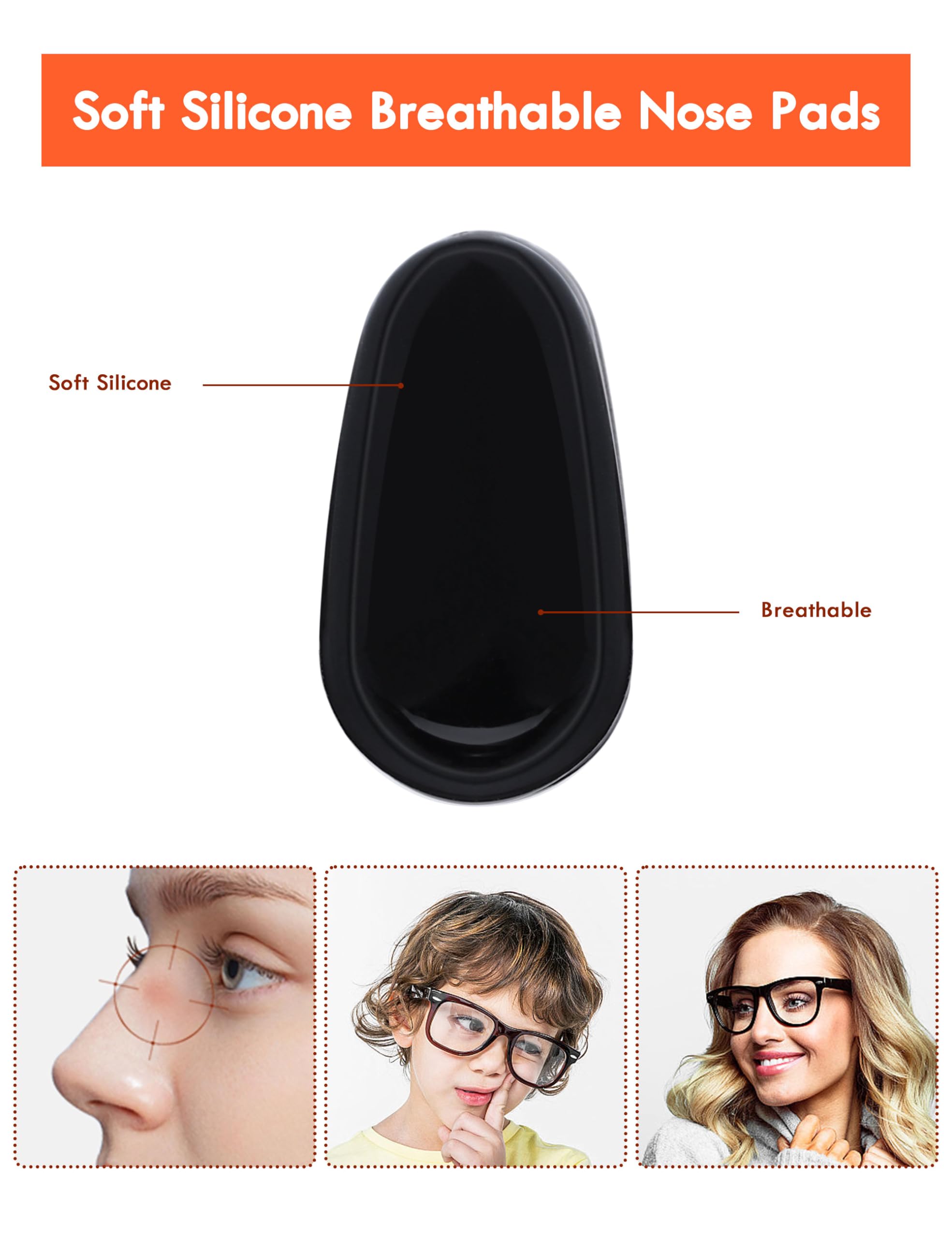 Plaquettes nasales JAPower pour Oakley Tincup Carbon OX5094, silicone doux qui épouse le nez sans pression.