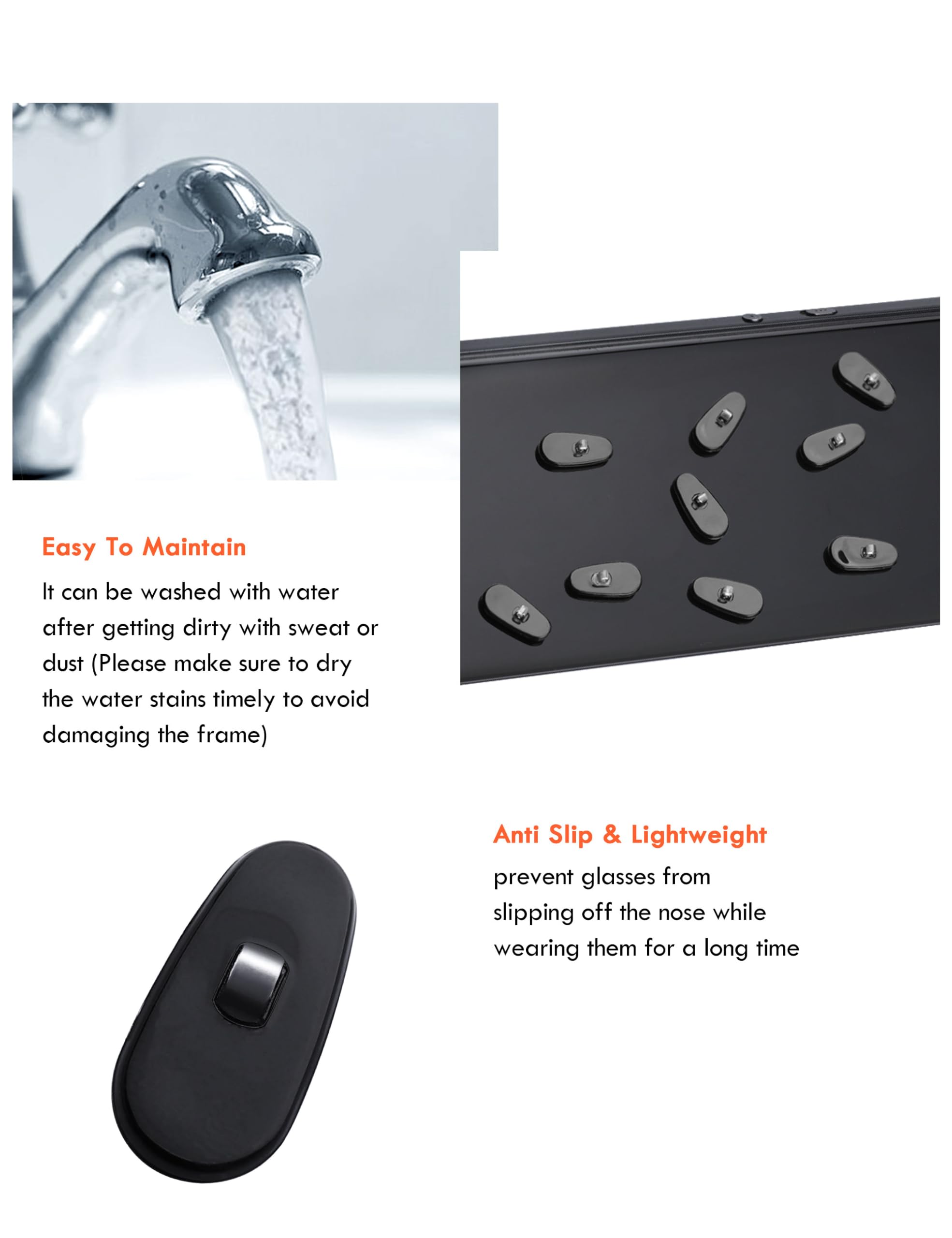 Plaquettes nasales JAPower pour Wingfold OX5100, adaptation facile et maintien discret sur le nez.