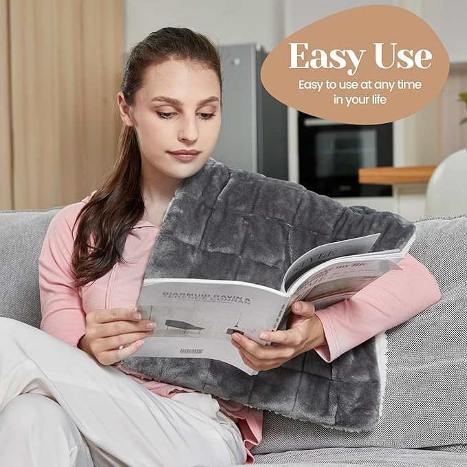 JAQUETEA Coussin chauffant – douceur flanelle et sherpa pour une sensation cosy