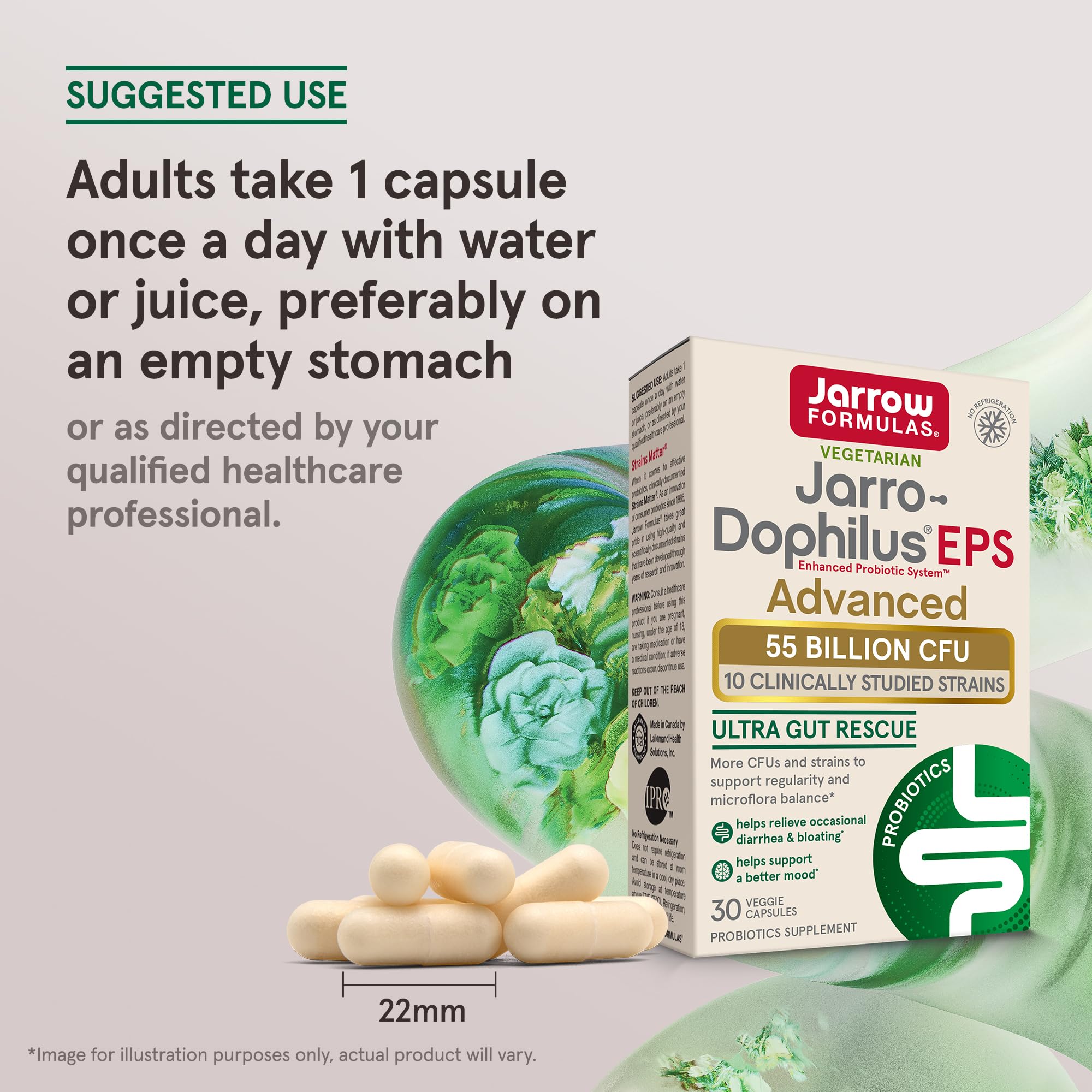 Capsules faciles à avaler de Jarro-Dophilus EPS Advanced pour un usage quotidien