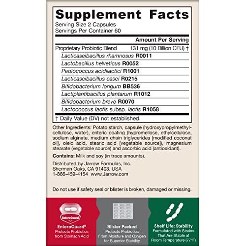 Jarrow Formulas Jarro-Dophilus EPS contenu pour environ 60 jours d’utilisation.