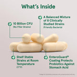 Jarrow Formulas Jarro-Dophilus EPS emballage capsules végétariennes blister protégeant les probiotiques.