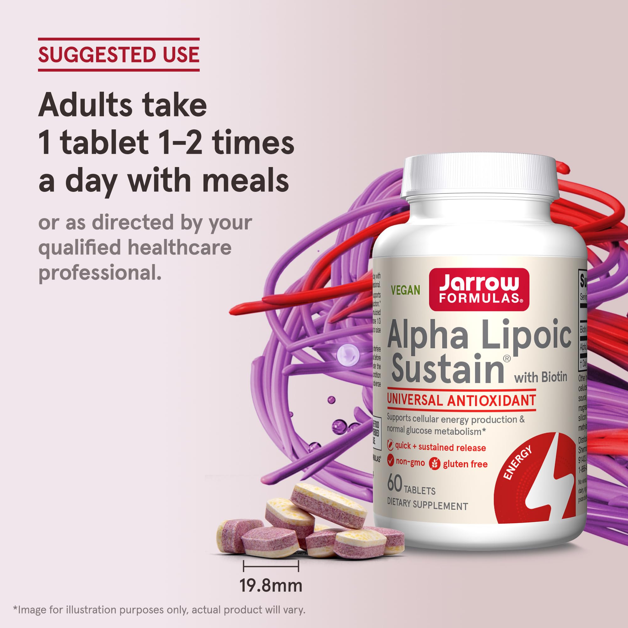 Emballage vert et informatif de Jarrow Alpha Lipoic Sustain