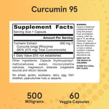 Jarrow Formulas Curcumin 95 — logo sans OGM sur l’emballage.