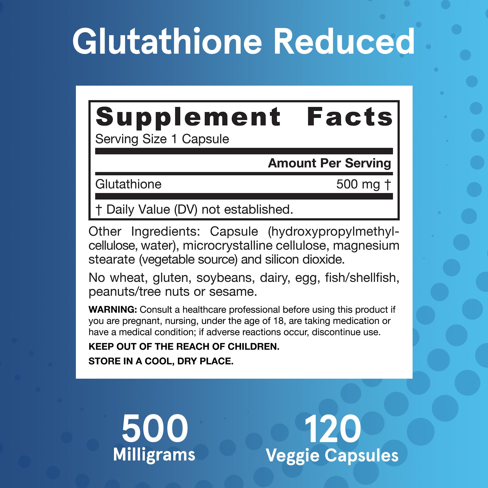 Concentration élevée de Glutathione Réduite dans les capsules végétales