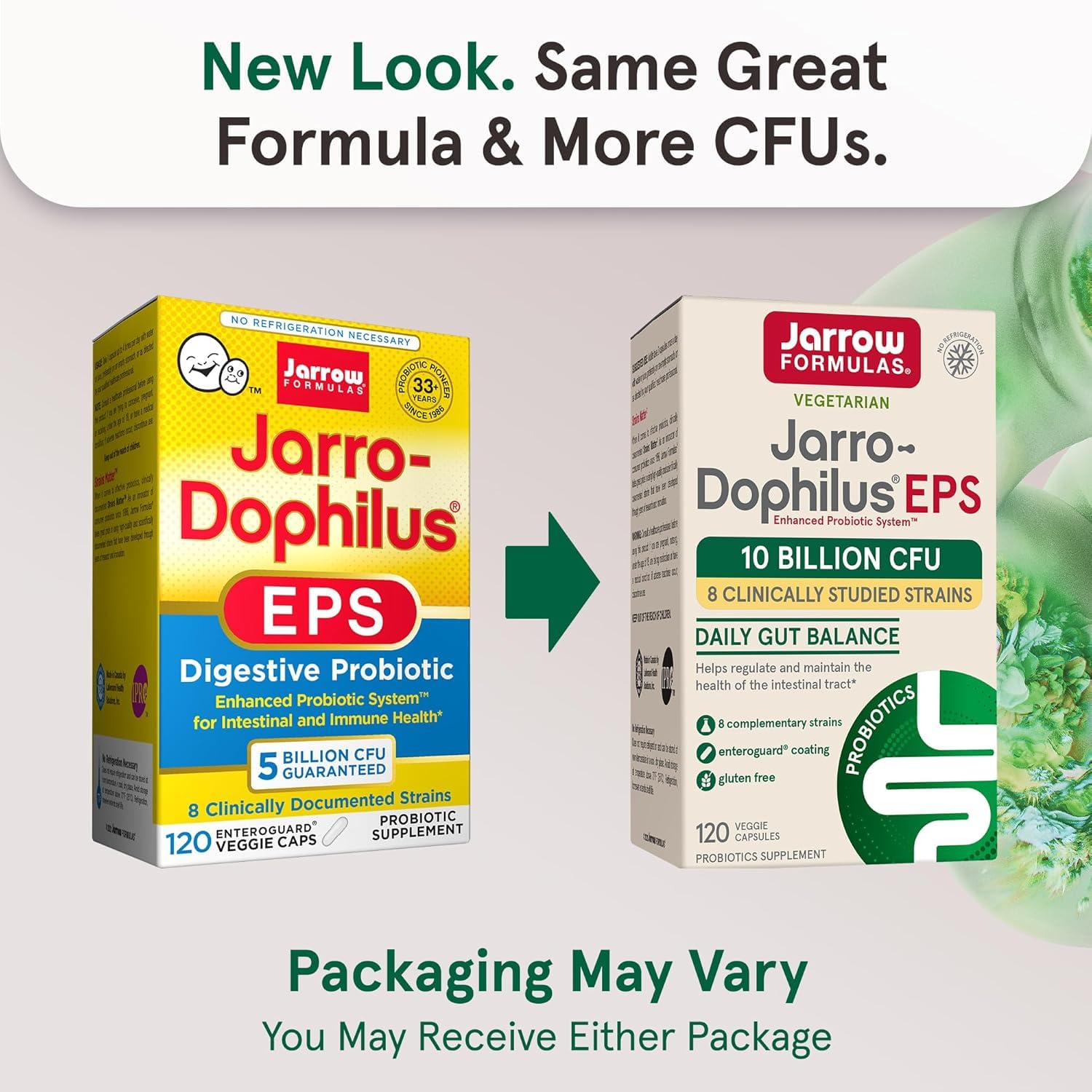Etiquette du produit Jarrow Formulas Jarro-Dophilus EPS avec conseils d'utilisation.