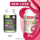 Gélules softgel Jarrow Formulas QH-Absorb prêtes à être prises avec repas.