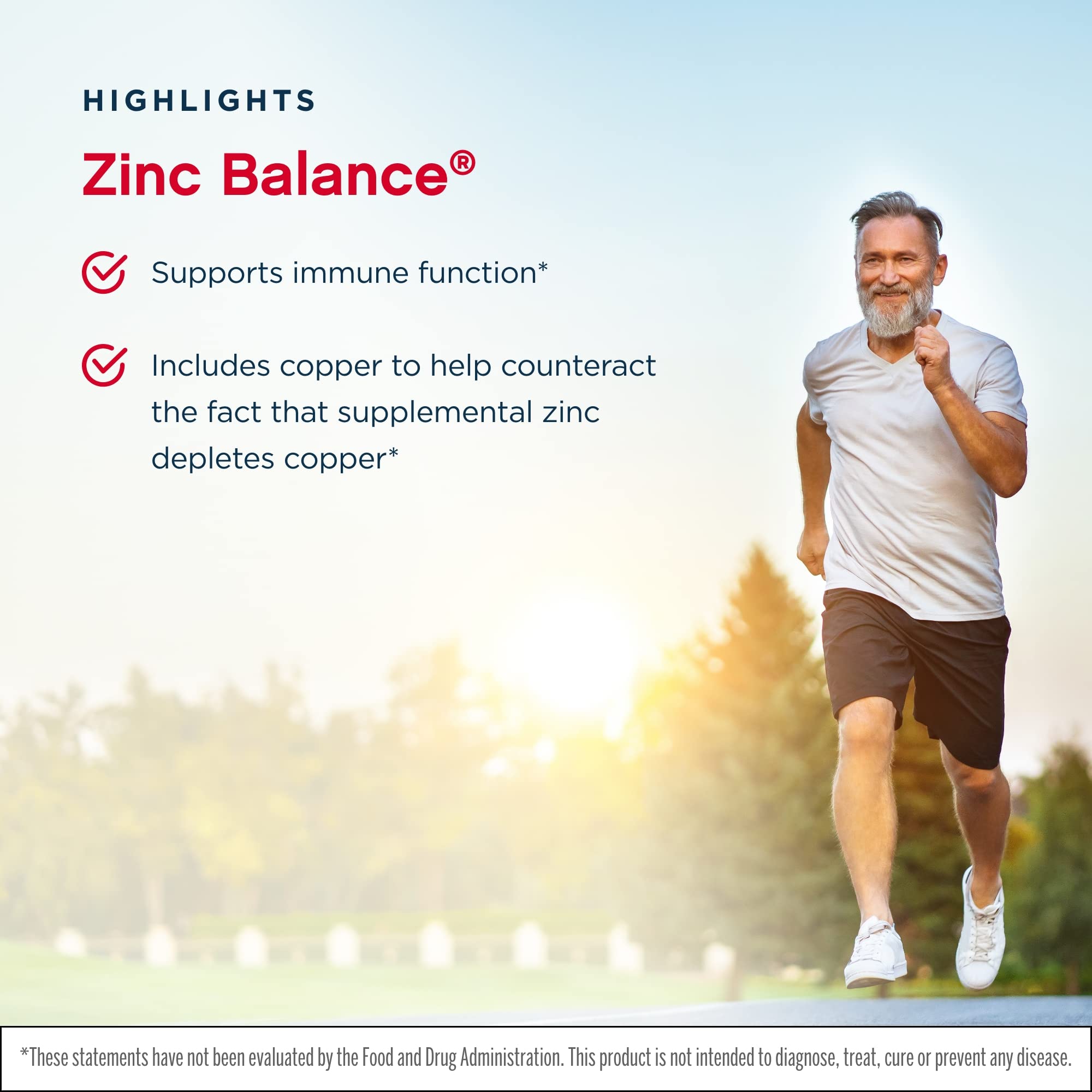 Jarrow Formulas Zinc Balance: gros plan sur cuivre inclus, favorisant l'équilibre nutritionnel