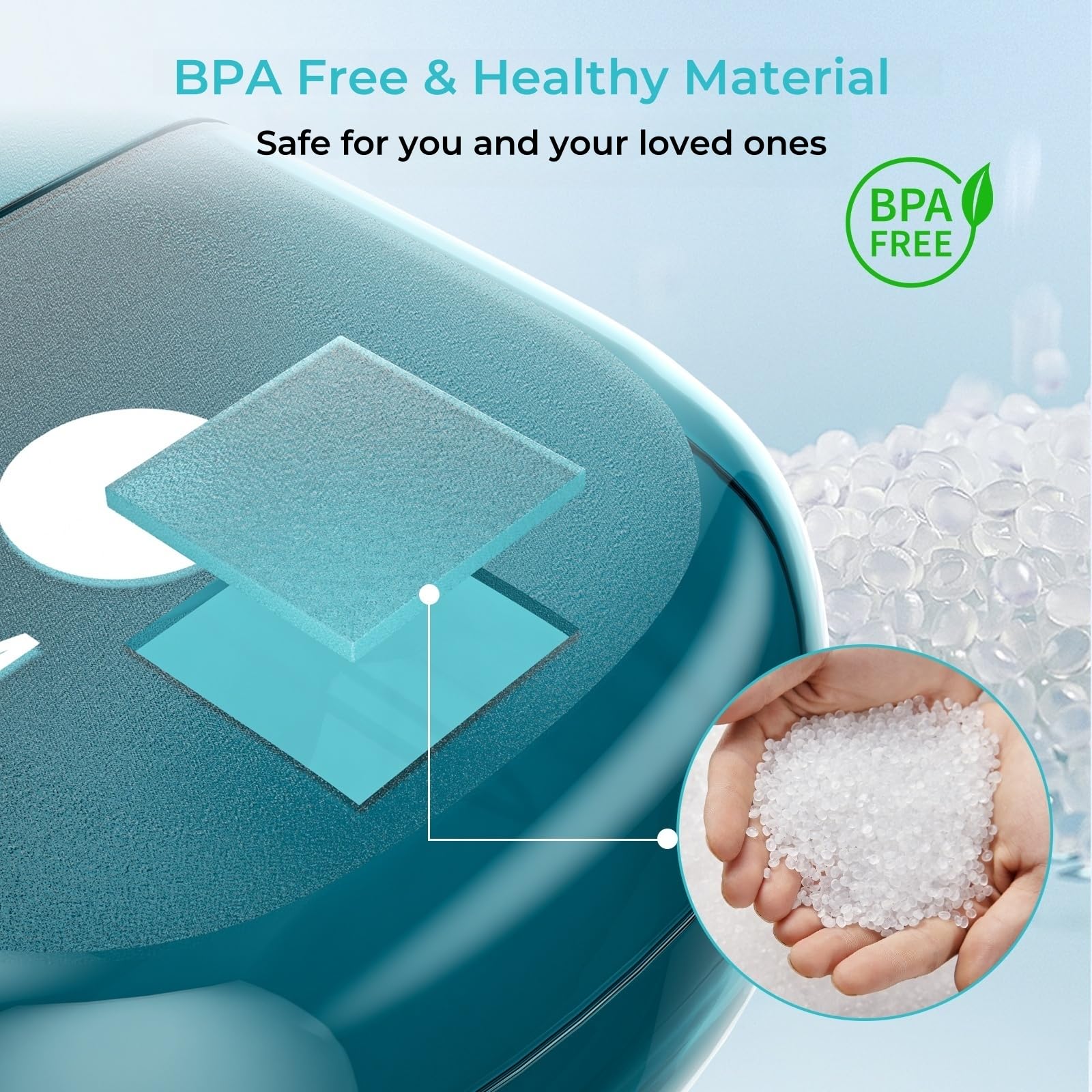 Jasezeo matériau sans BPA et résistant pour un usage durable.