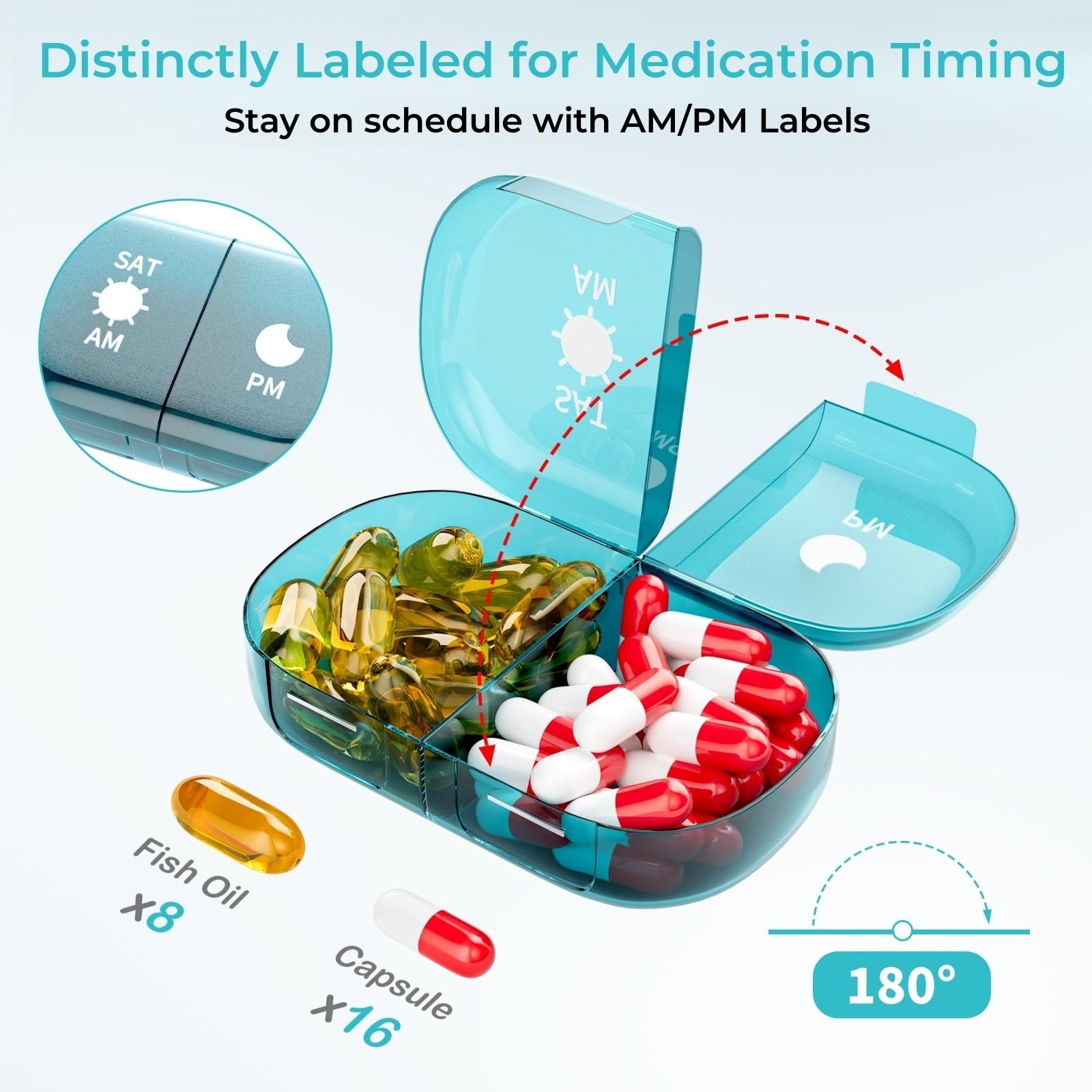 Jasezeo système portable pour planifier les doses matin et soir en déplacement.