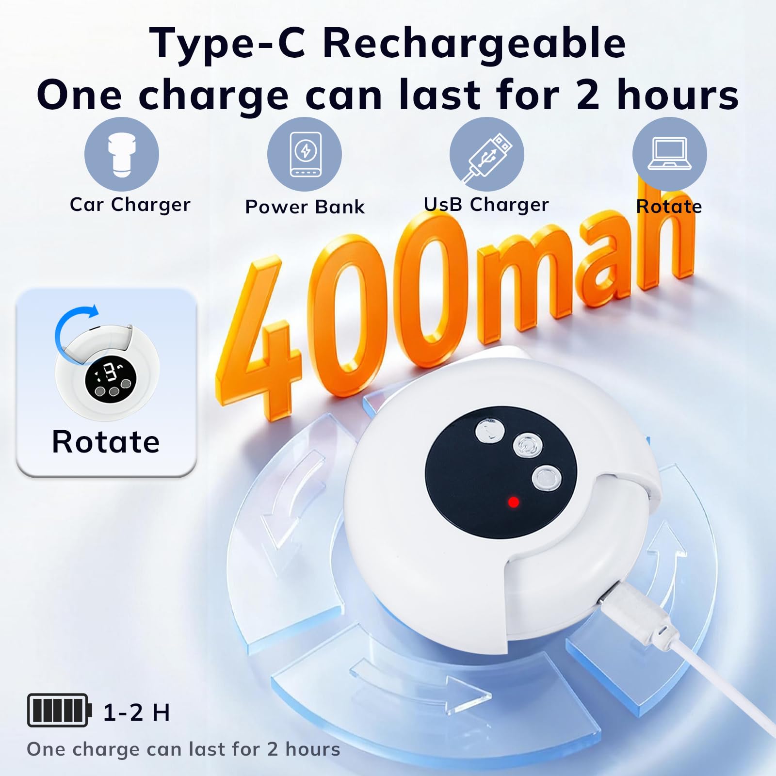 Design portable et silencieux pour une utilisation discrète.