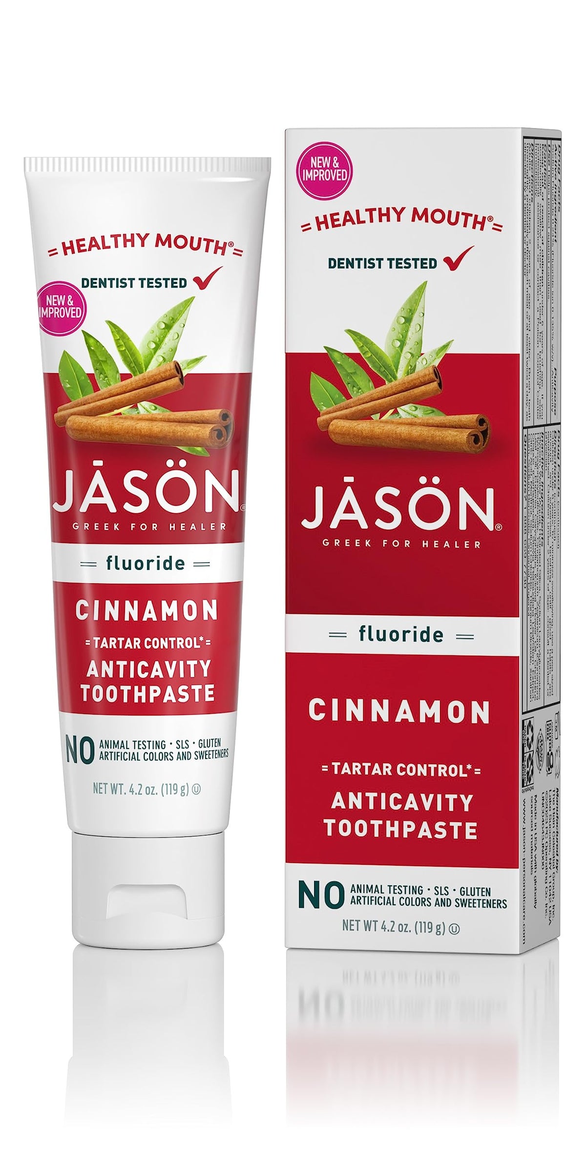 Jason dentifrice: bouteille de 4,2 oz promettant haleine fraîche et protection buccale.
