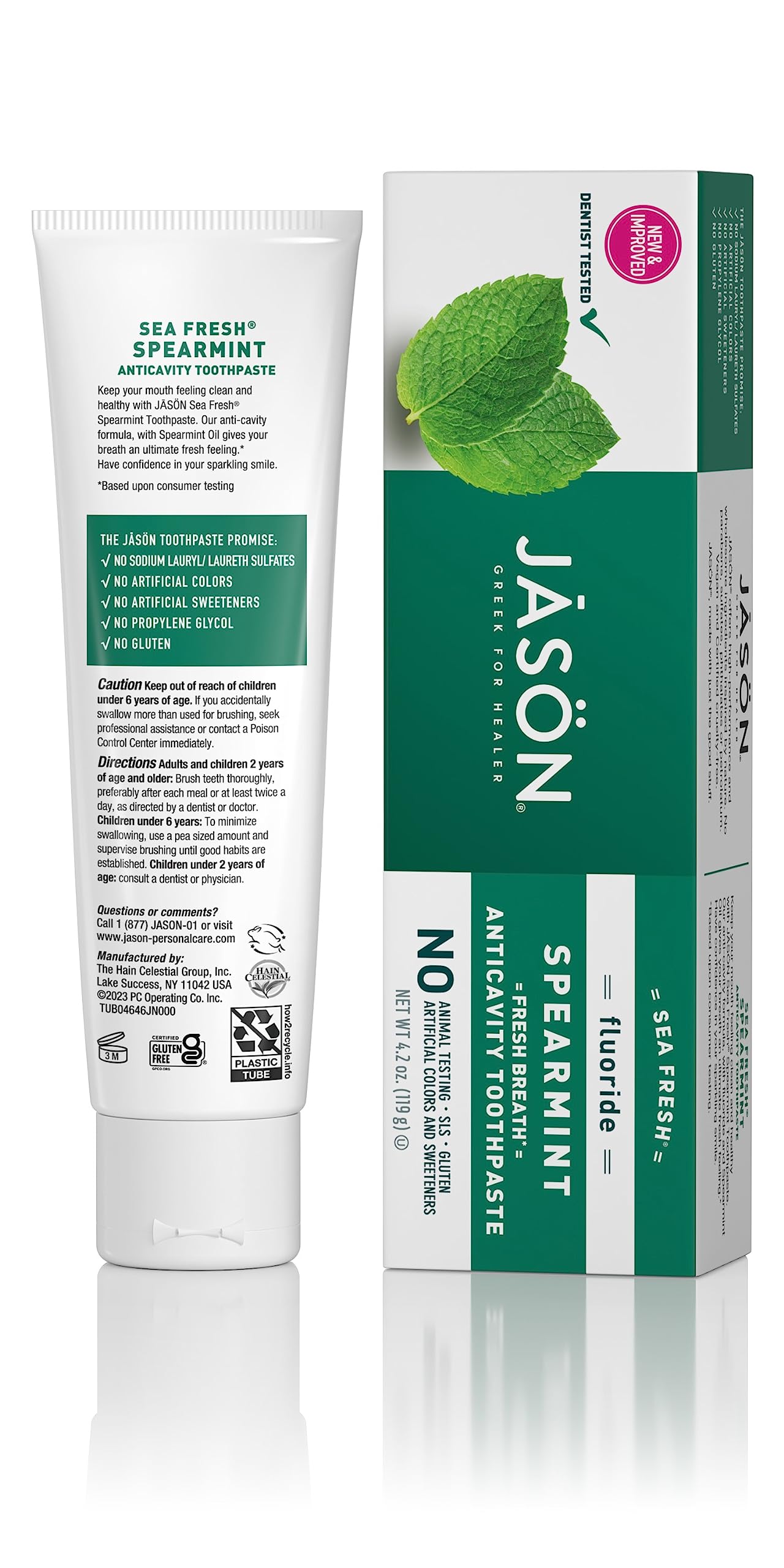 Jason Sea Fresh dentifrice, pâte crèmeuse, texture douce sur les dents